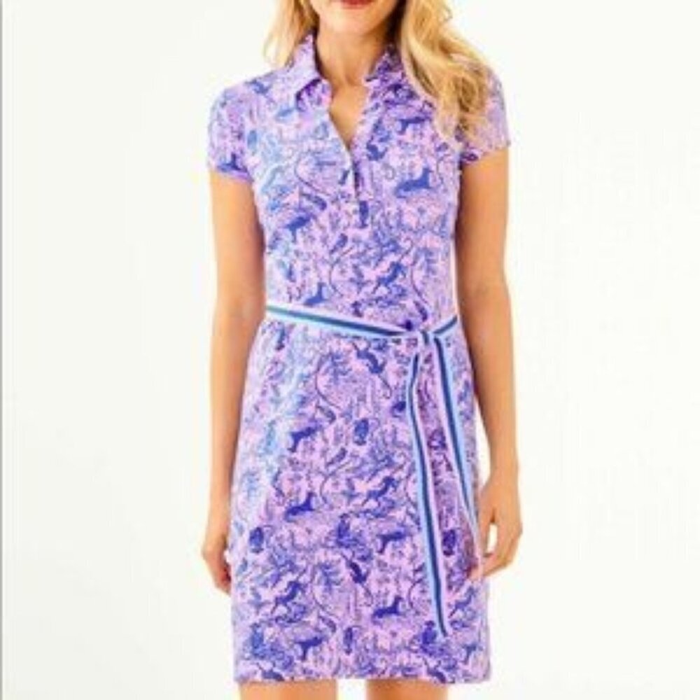 Lilly Pulitzer Renee Dress Lilac Freesi Safari As I Can See Size Medium